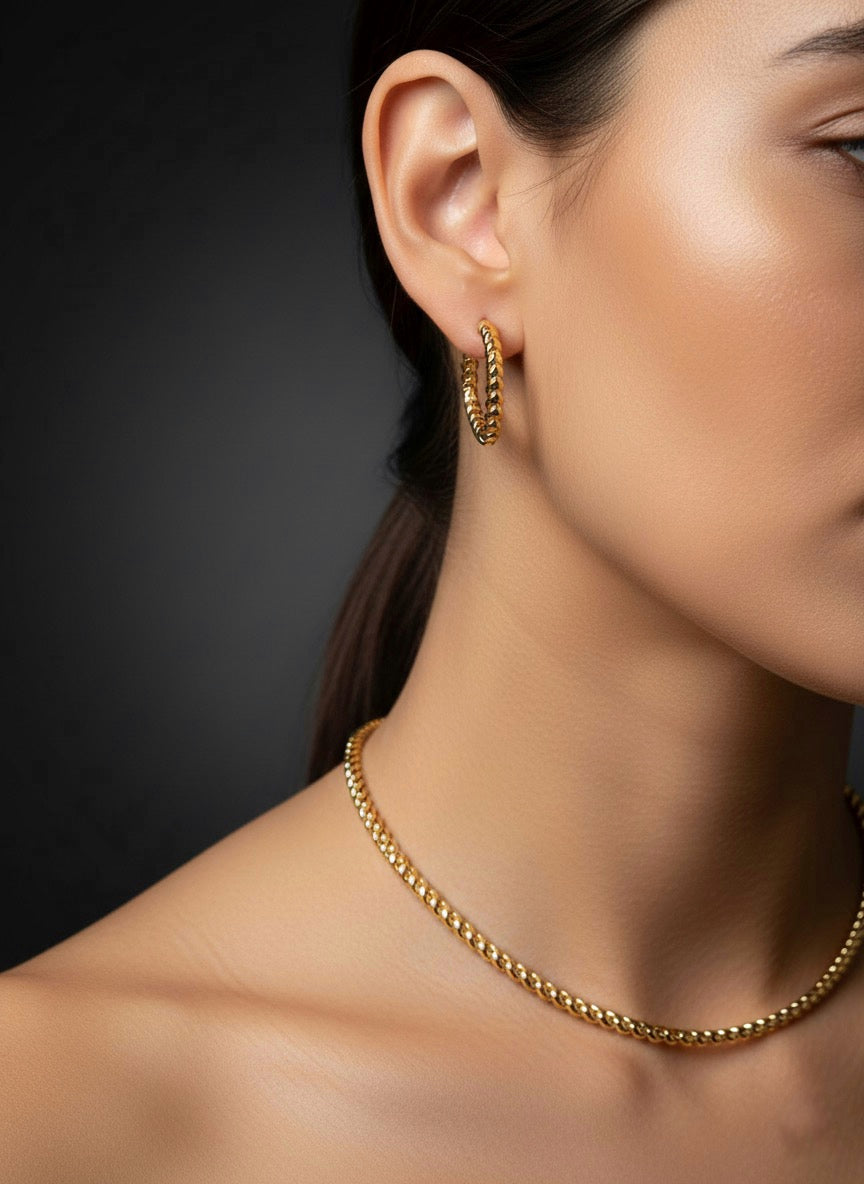 Braided Heart Hoops