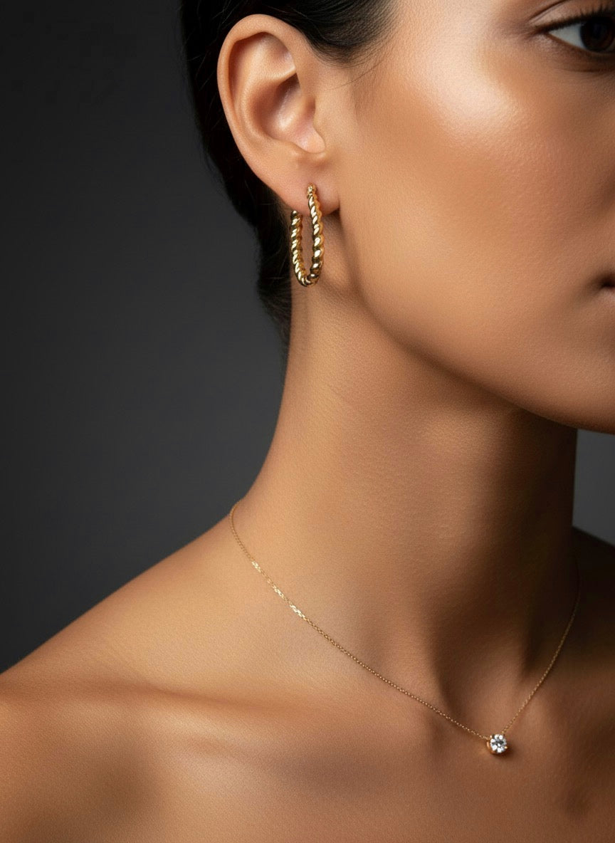 Ziva Twisted Hoops