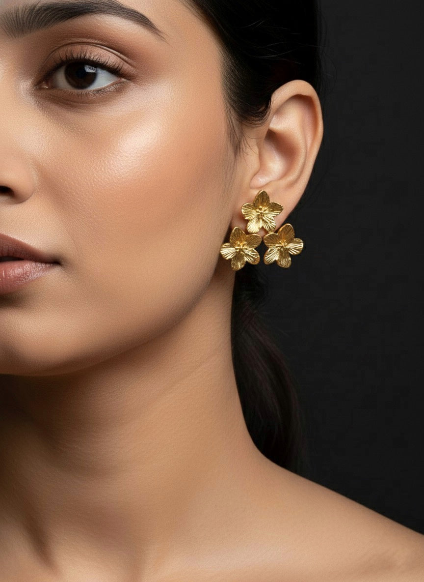Golden Petal Earrings